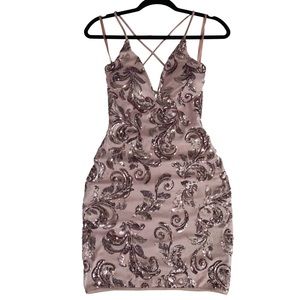 Rose Gold Sequin Dress NWOT